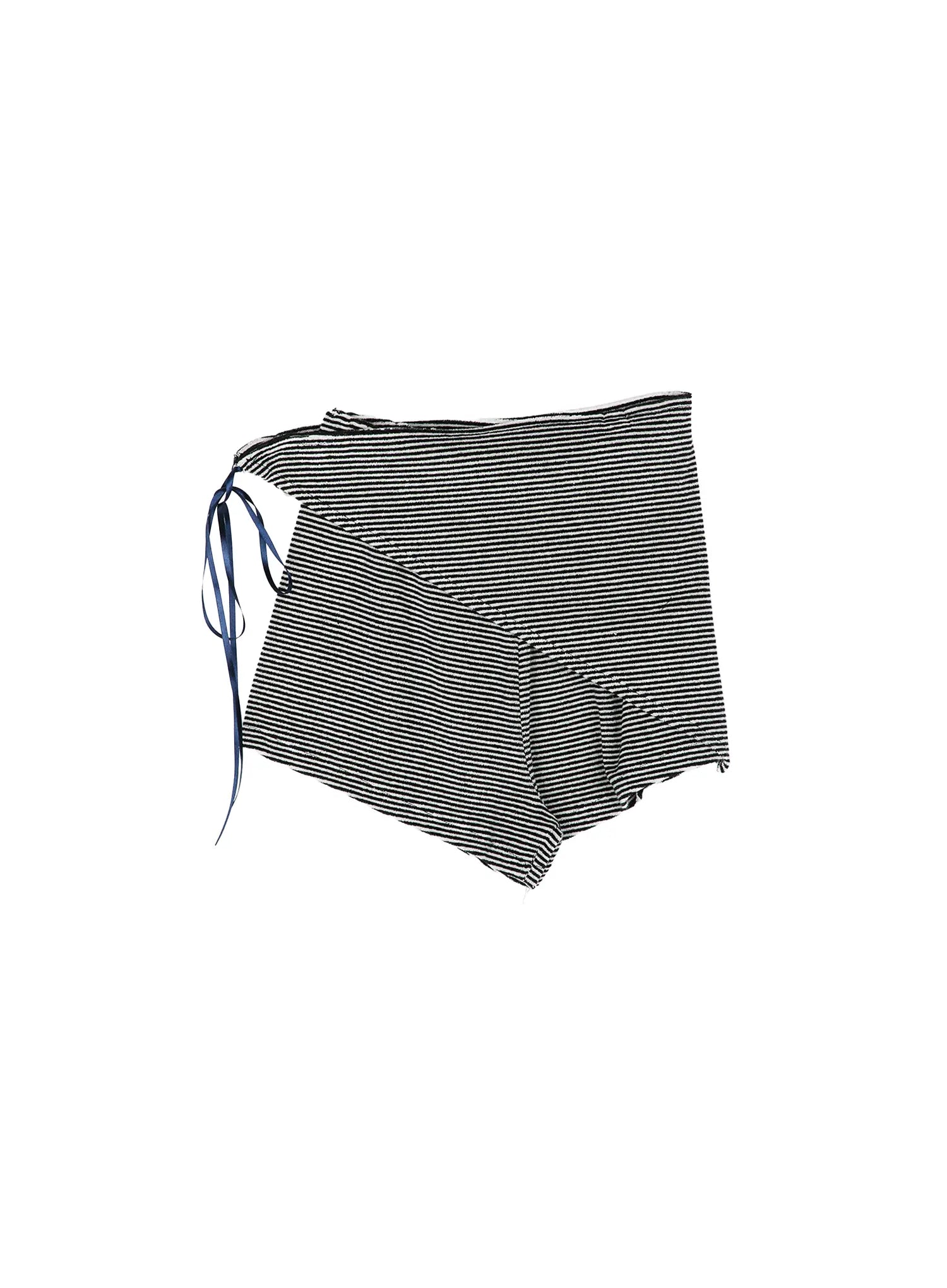 modern-striped-wrap-shorts-cy529 / Black