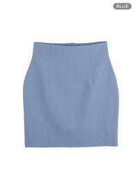 basic-high-waist-mini-skirt-ou411 / Blue