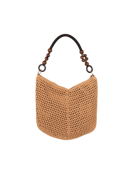 bohemian-crochet-shoulder-bag-cy515 / Beige