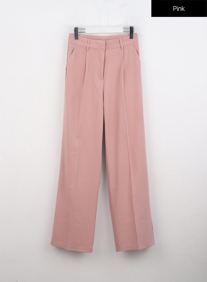 pintuck-wide-fit-tailored-pants-on303 / Pink