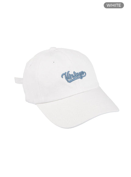 cotton-lettering-embroidered-hat-ol416 / White