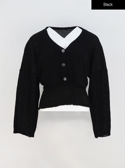 Mesh Top And Cardigan Set OY317