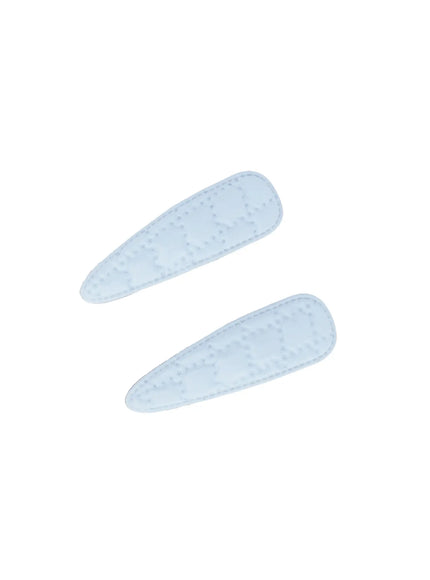 shiny-quilted-clip-set-cl514 / Light blue