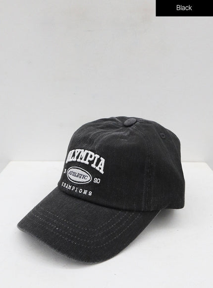 Olympia Lettering Print Baseball Cap ON09
