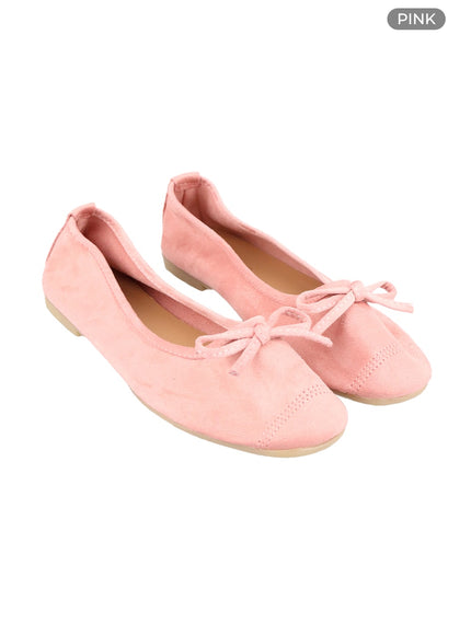 suede-ribbon-flats-oa405 / Pink