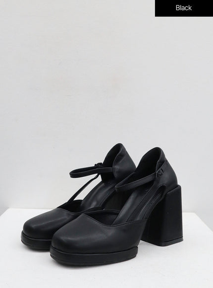 High Heel Round Toe Buckle Shoes BD19