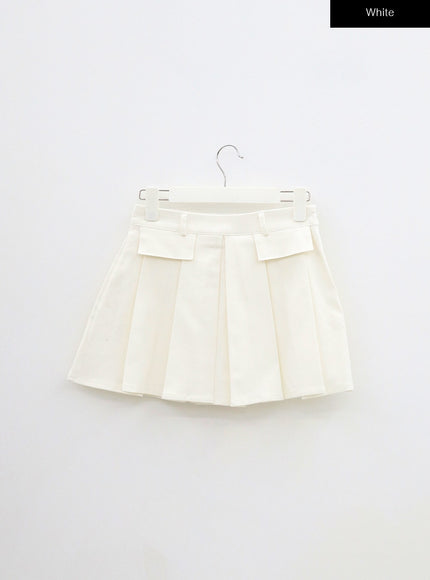 Pocket Pleated Mini Skirt BF315