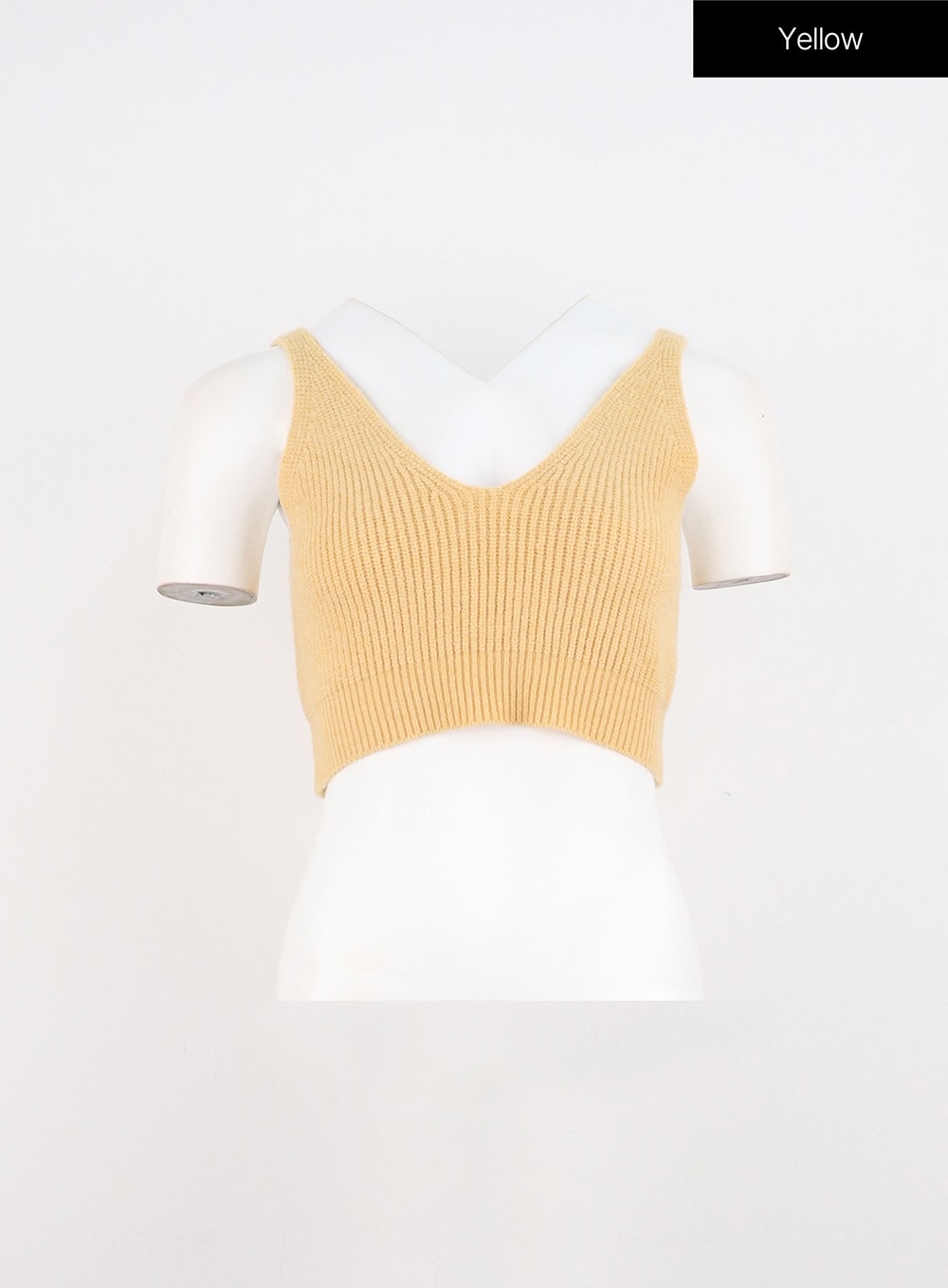 v-neck-knit-bustier-top-io317 / Yellow