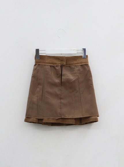 High Waist Pleated Mini Skirt BO12