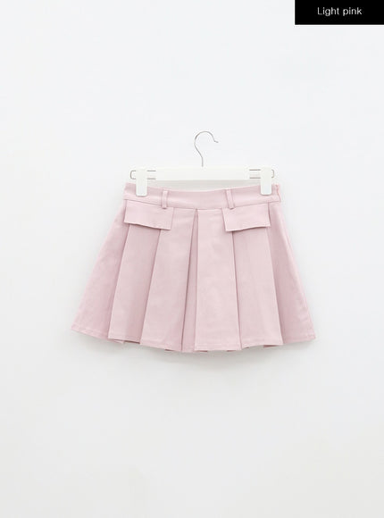 Pocket Pleated Mini Skirt BF315