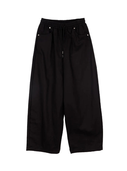 wide-leg-loose-fit-pants-cf513 / Black