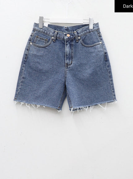 Raw Hem Long Denim Shorts CA29