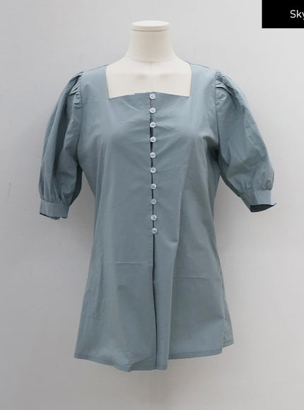 Square Neck Short Sleeve Blouse CY27