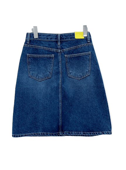 Denim Knee Length Skirt C2701