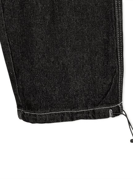 Wide Leg Denim Cargo Pants