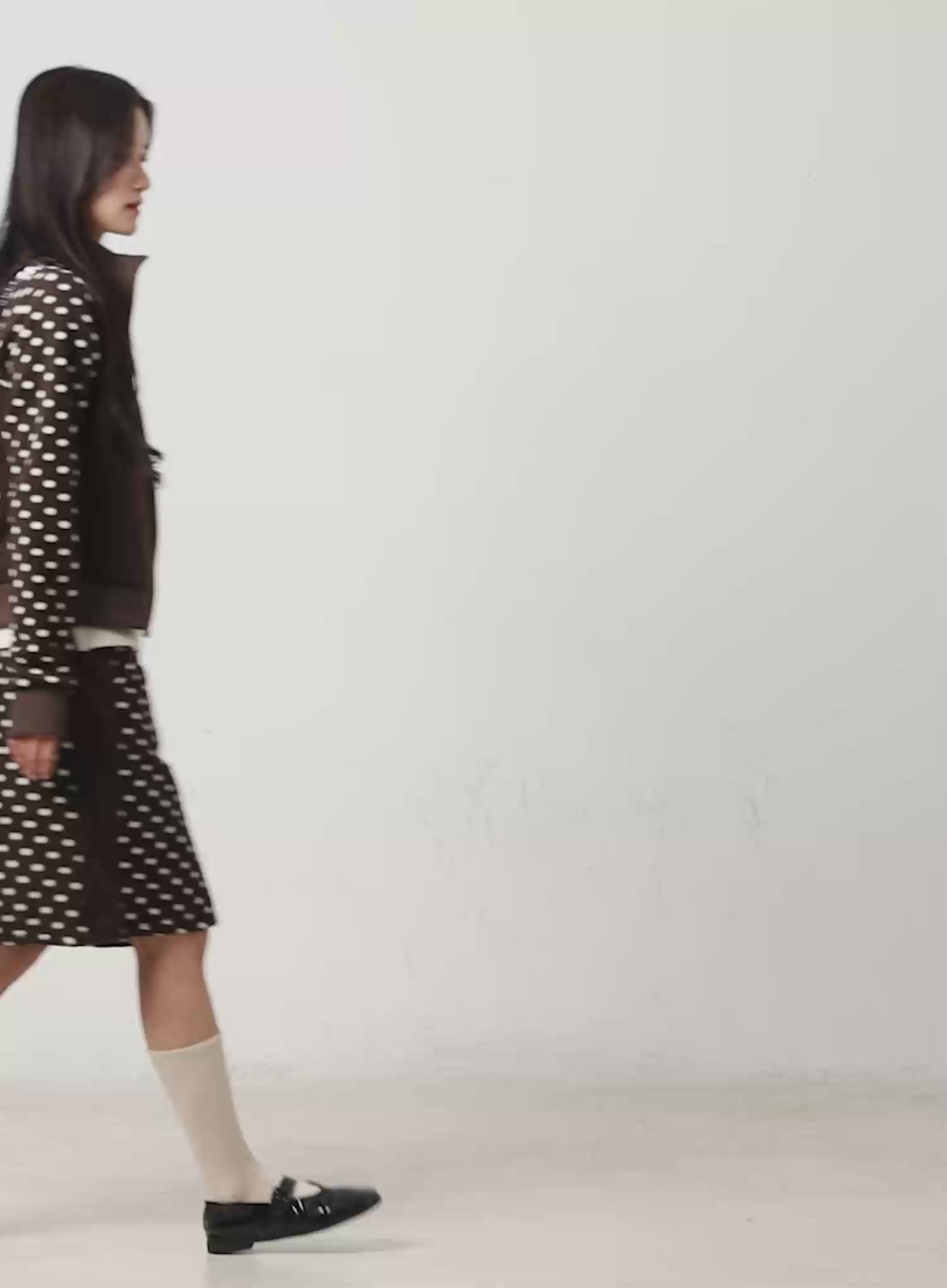 Fleece Polka Dot Track Zip-Up CN527