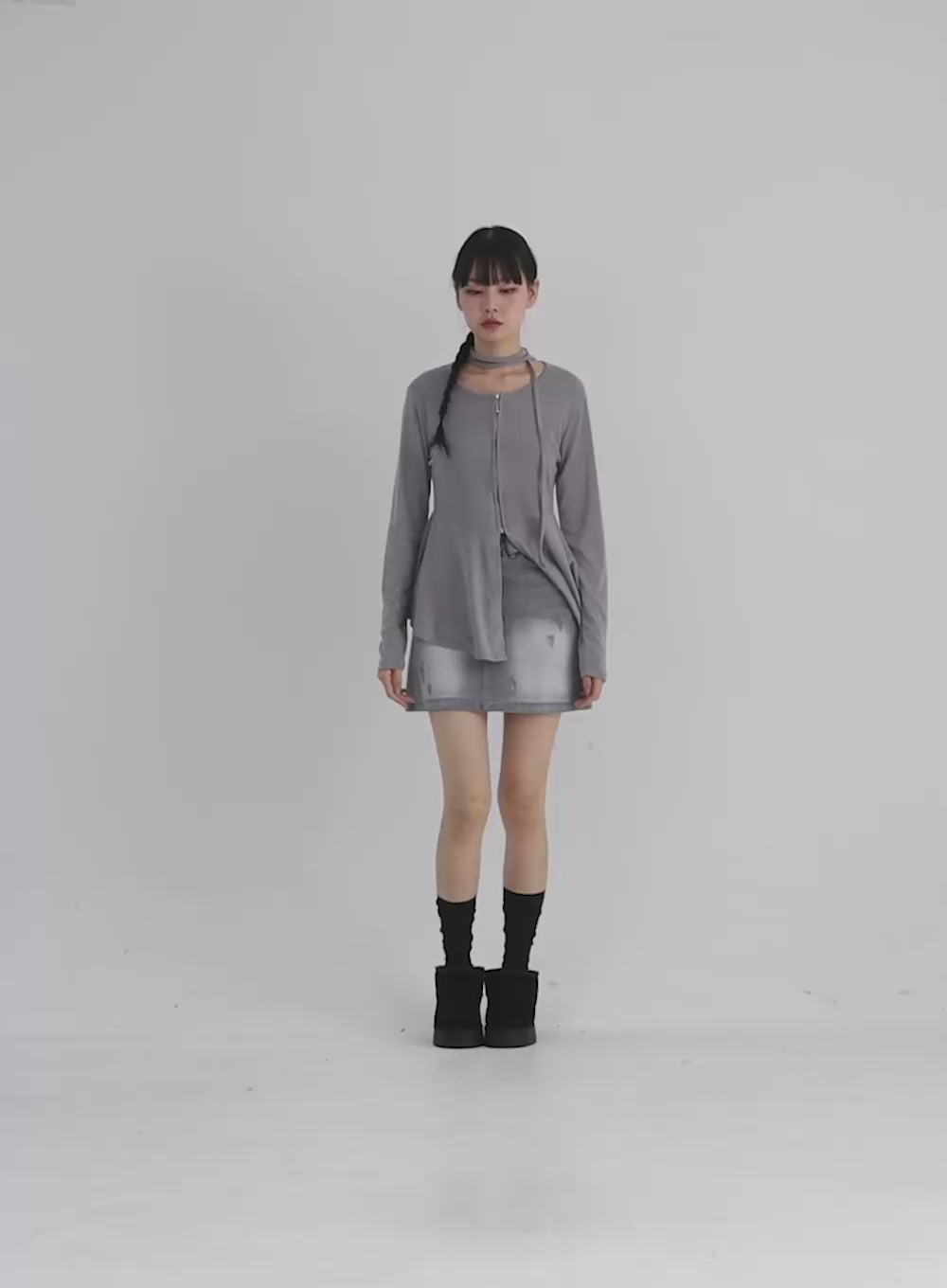 Washed Denim Mini Skirt CO330