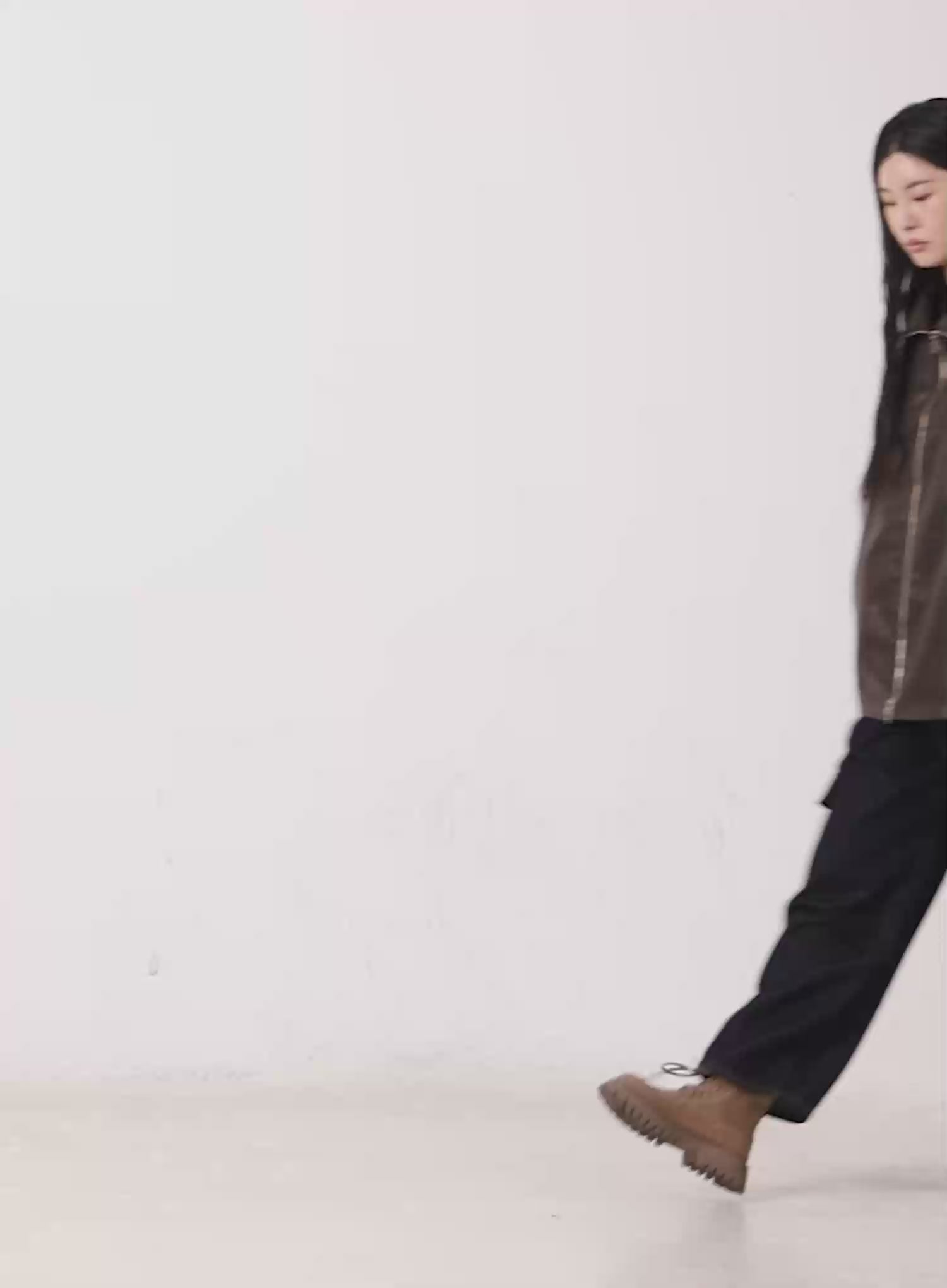 Loose Fit Balloon Faux Leather Jacket CN512