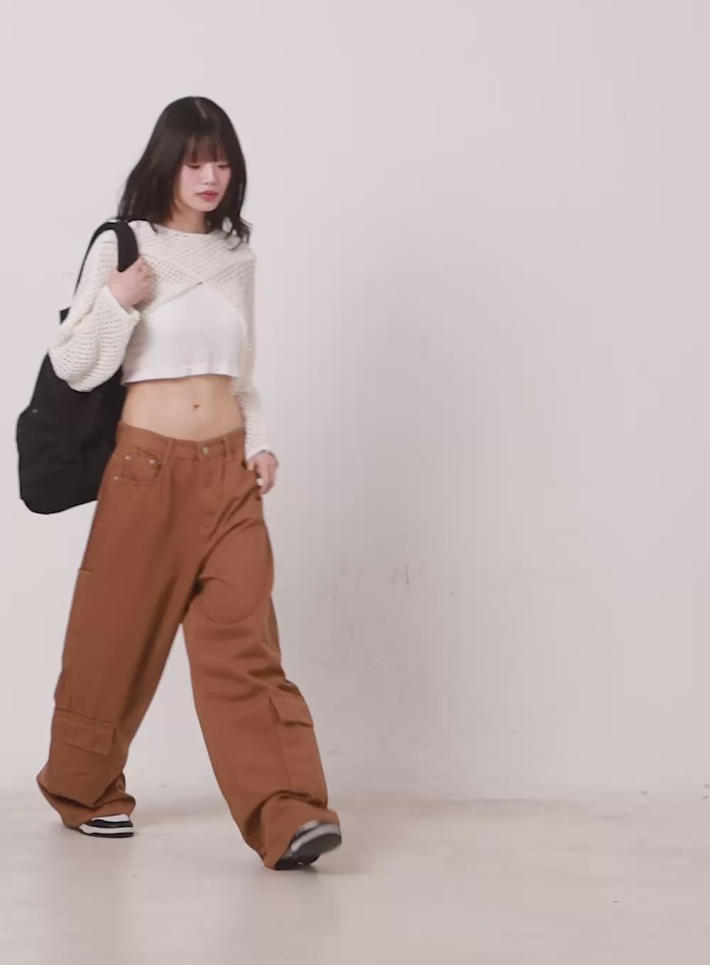 Ribbon Slim-Fit Cropped Shirt CA523