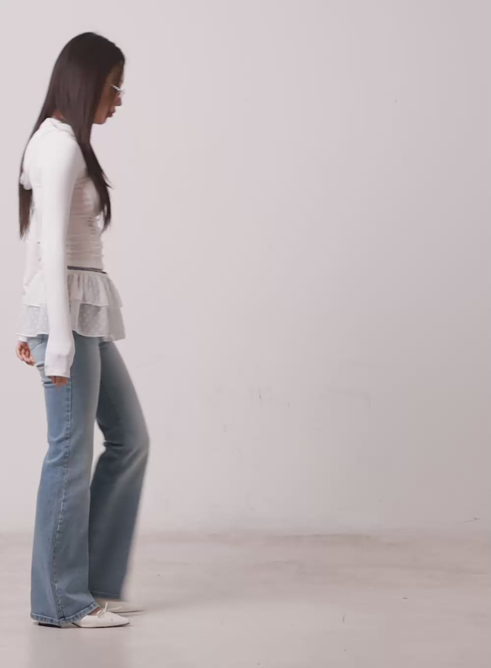 Shirred Cut-Out Crop Hoodie Top CA521