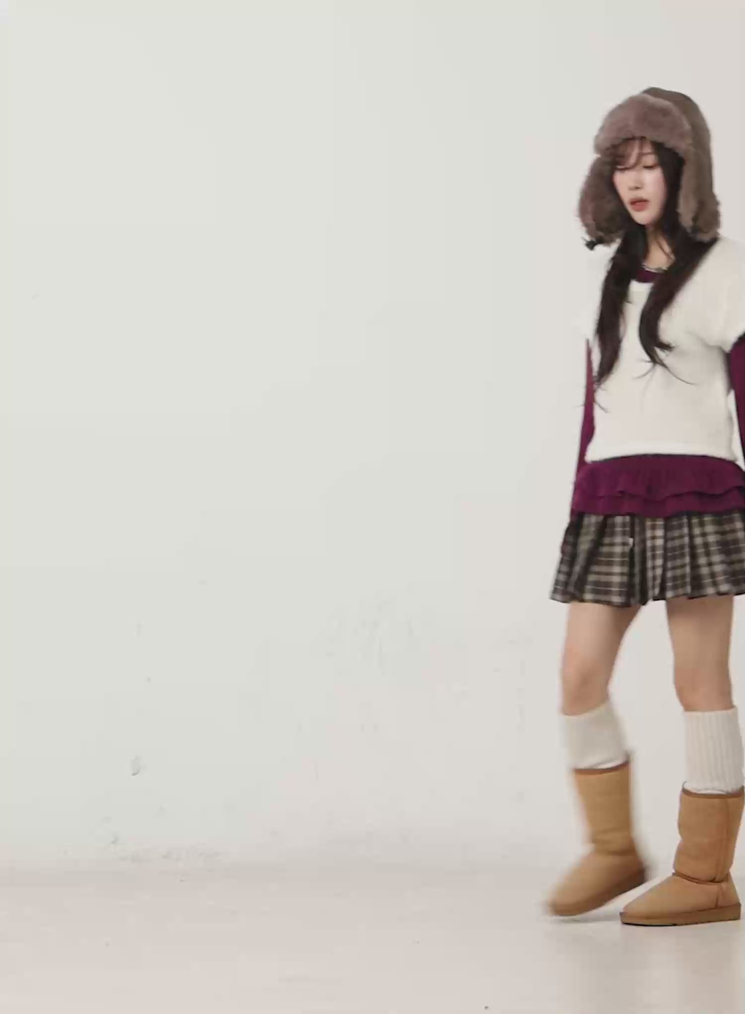 Plaid Pleated Mini Skirt CN525