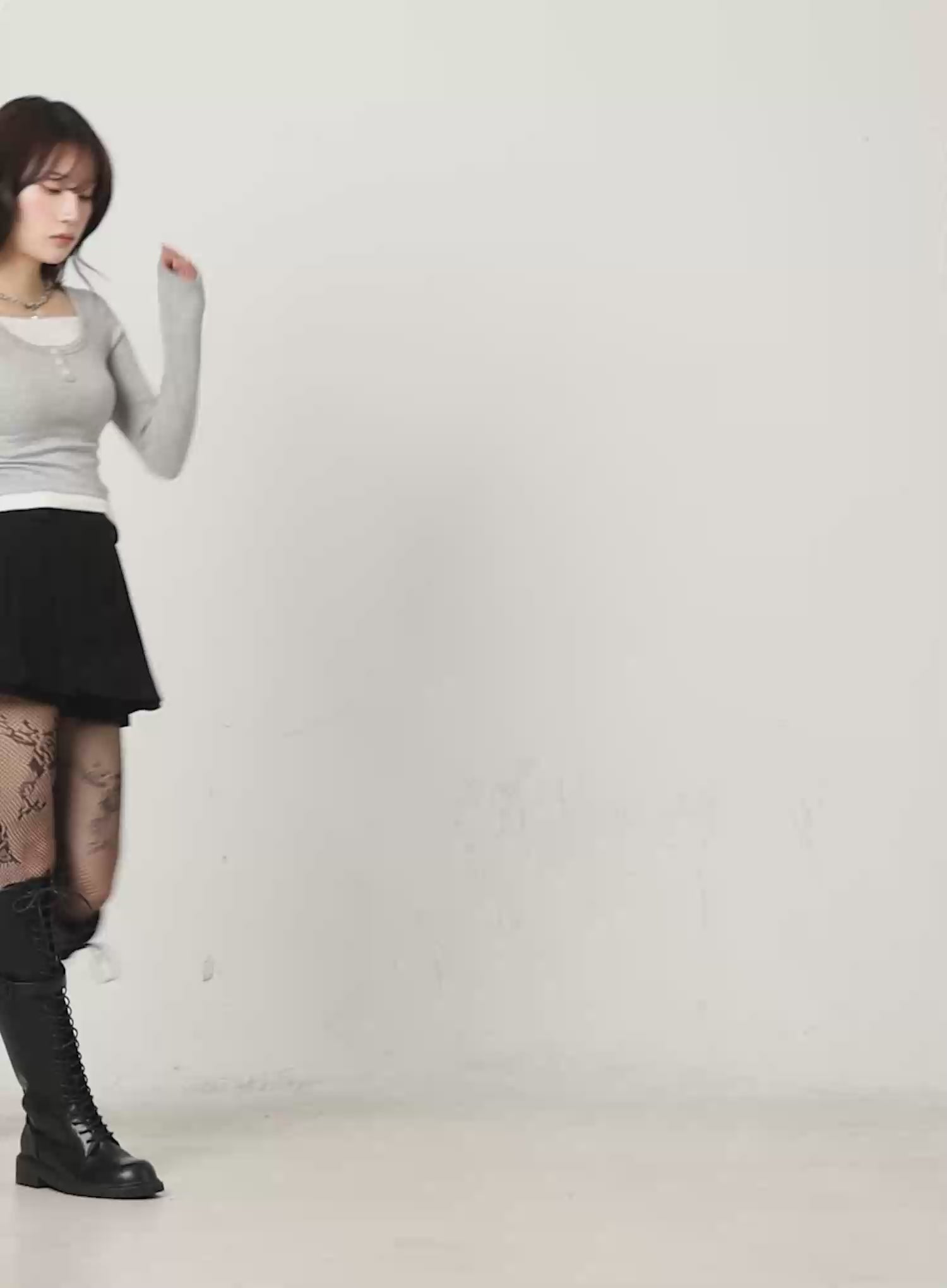 Corduroy Pleated A-Line Skirt CN525