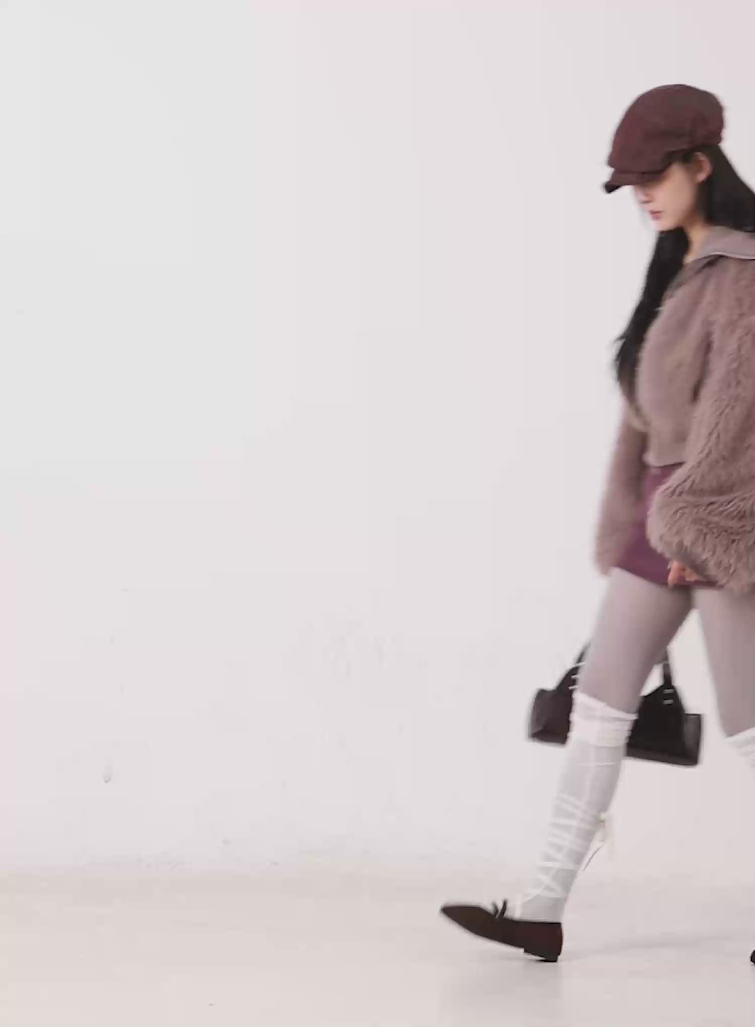 Double-Sided Faux Fur Crop Jacket CN513