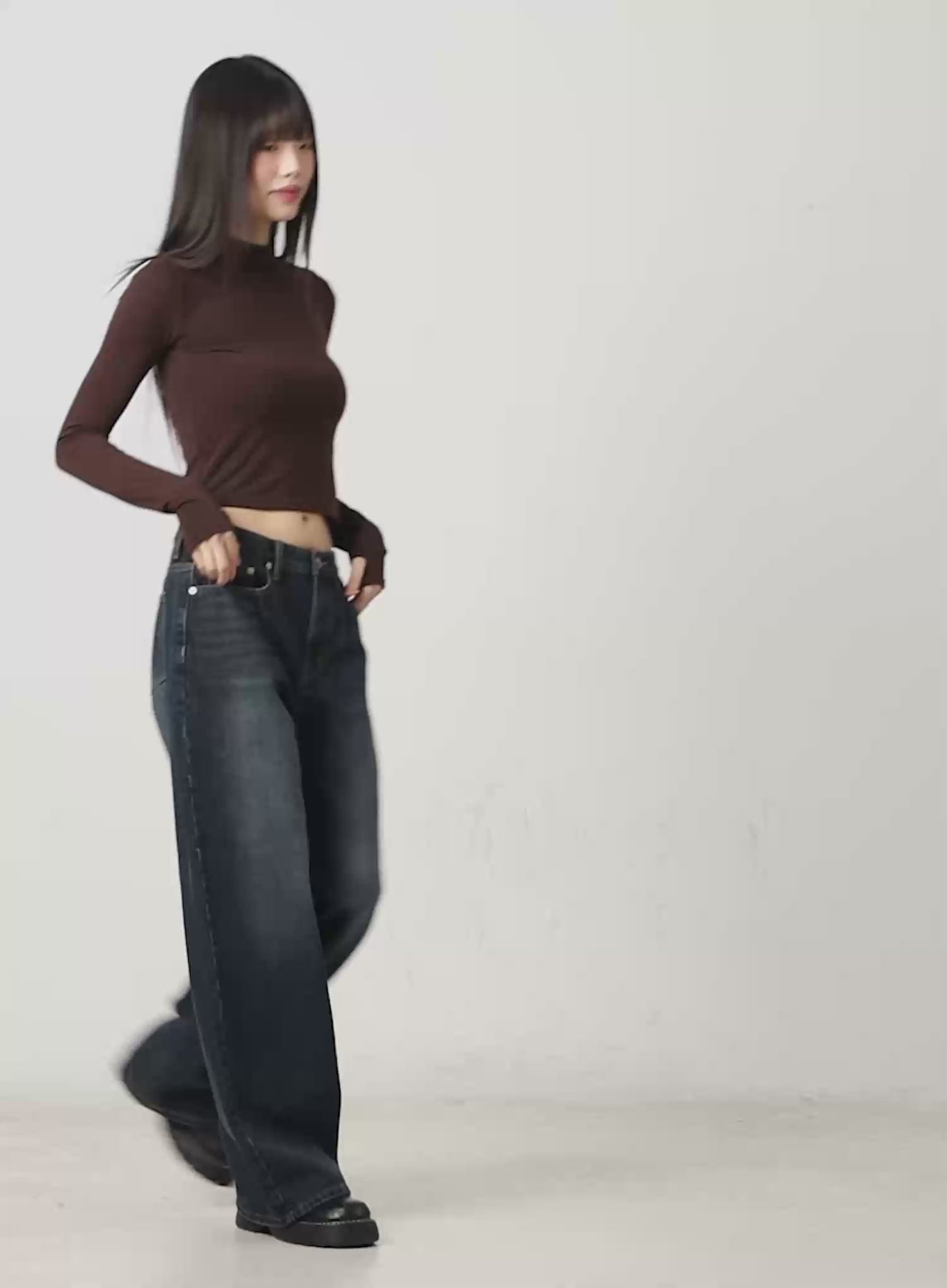 Kamryn Wide-Leg Fleece Lined Jeans CN520
