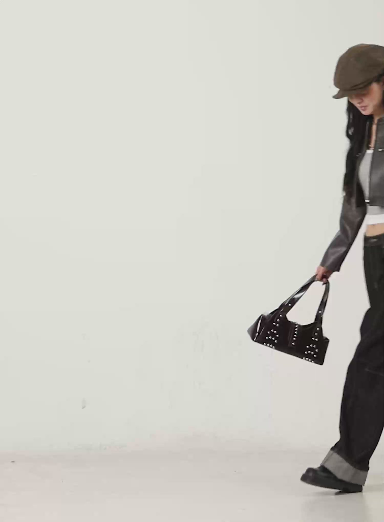 Faux Leather Crop Jacket CN517