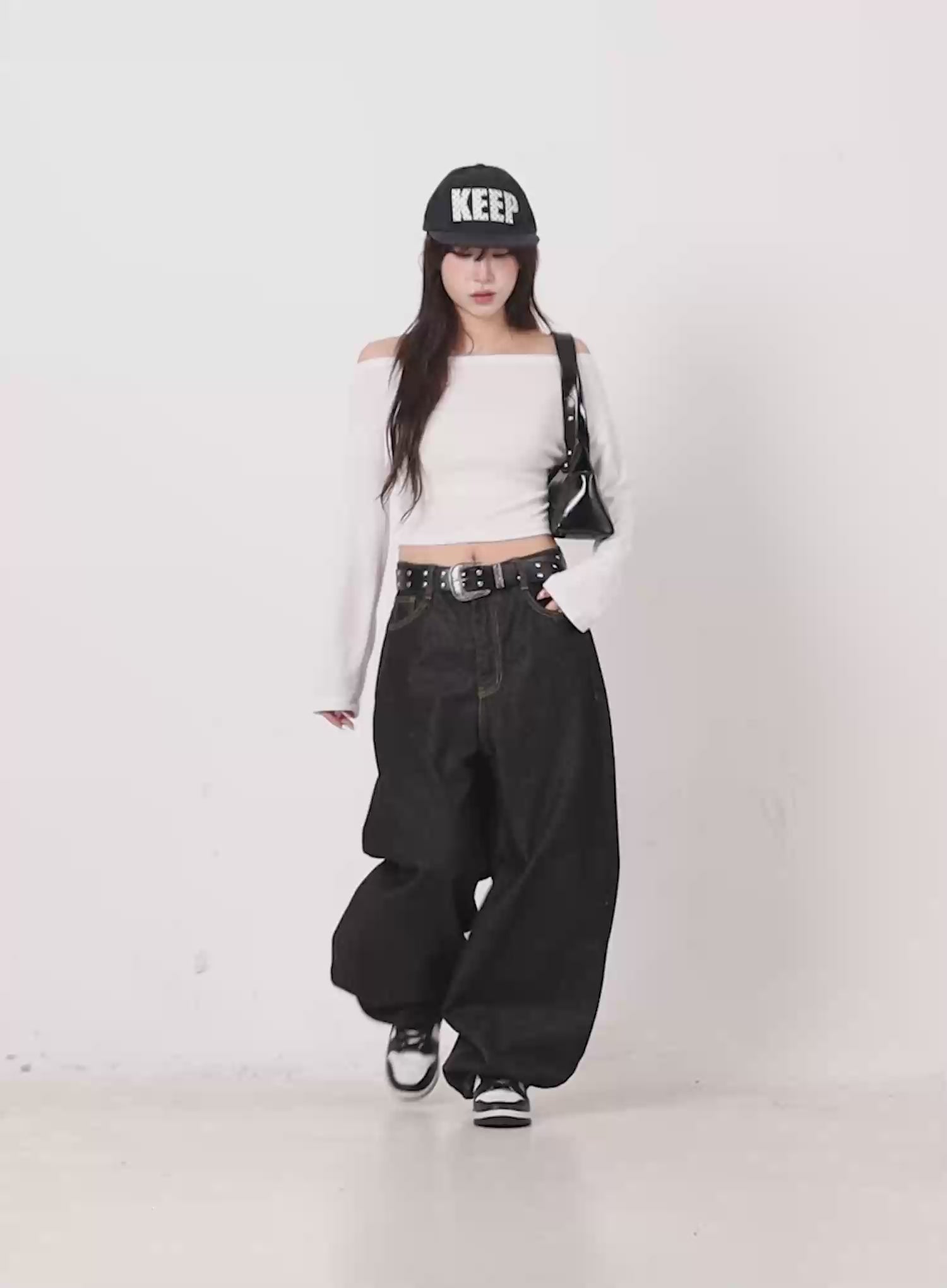 Halo Wide Leg Stitch Detail Jeans IN514