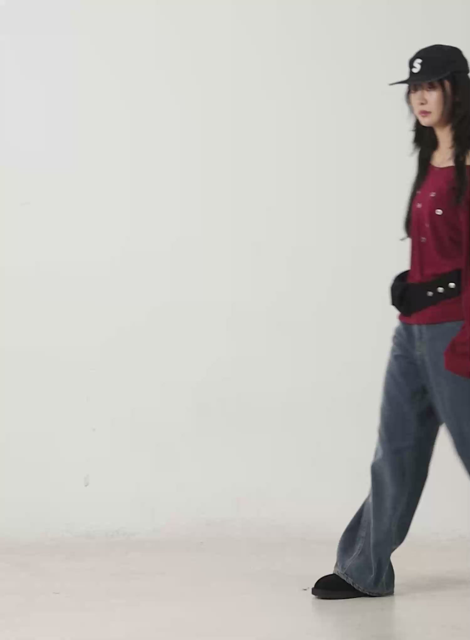 Eyelet Heart Boatneck Long Sleeve Tee CN528