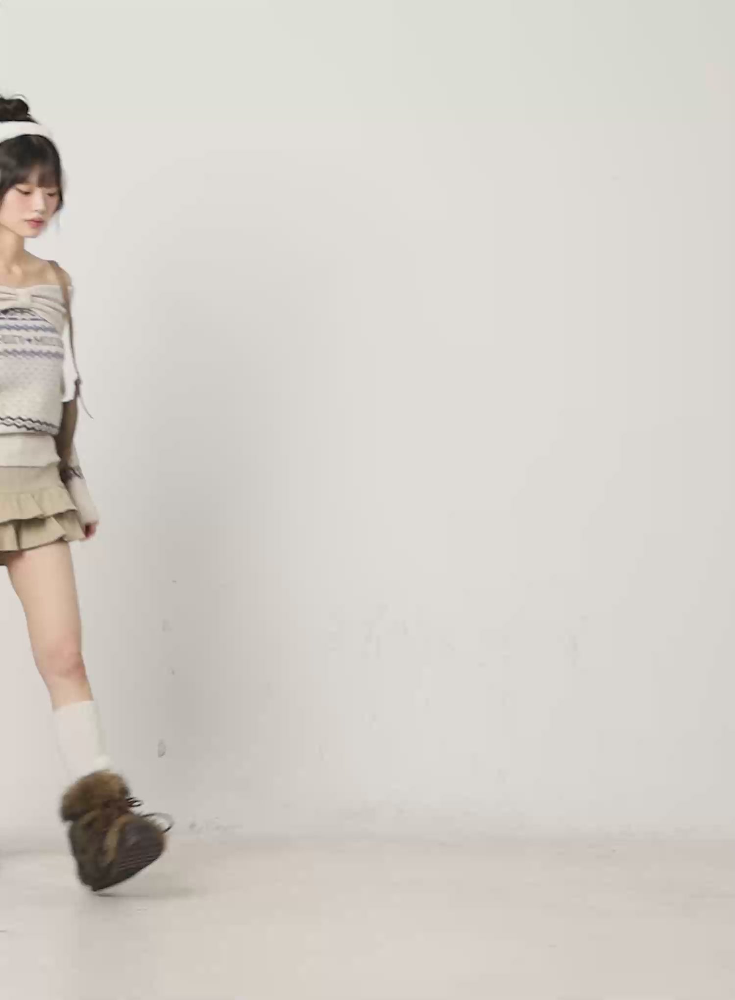 Frill Hem Fleece Lined Mini Skirt CN520