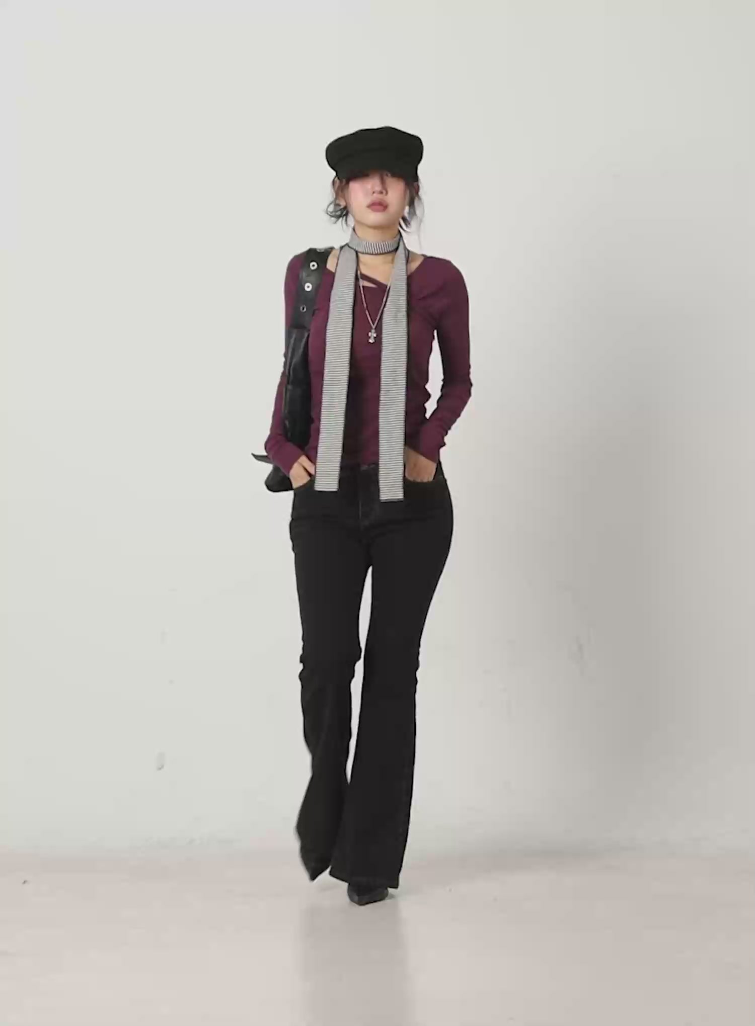 Striped Two-Way Scarf CN514