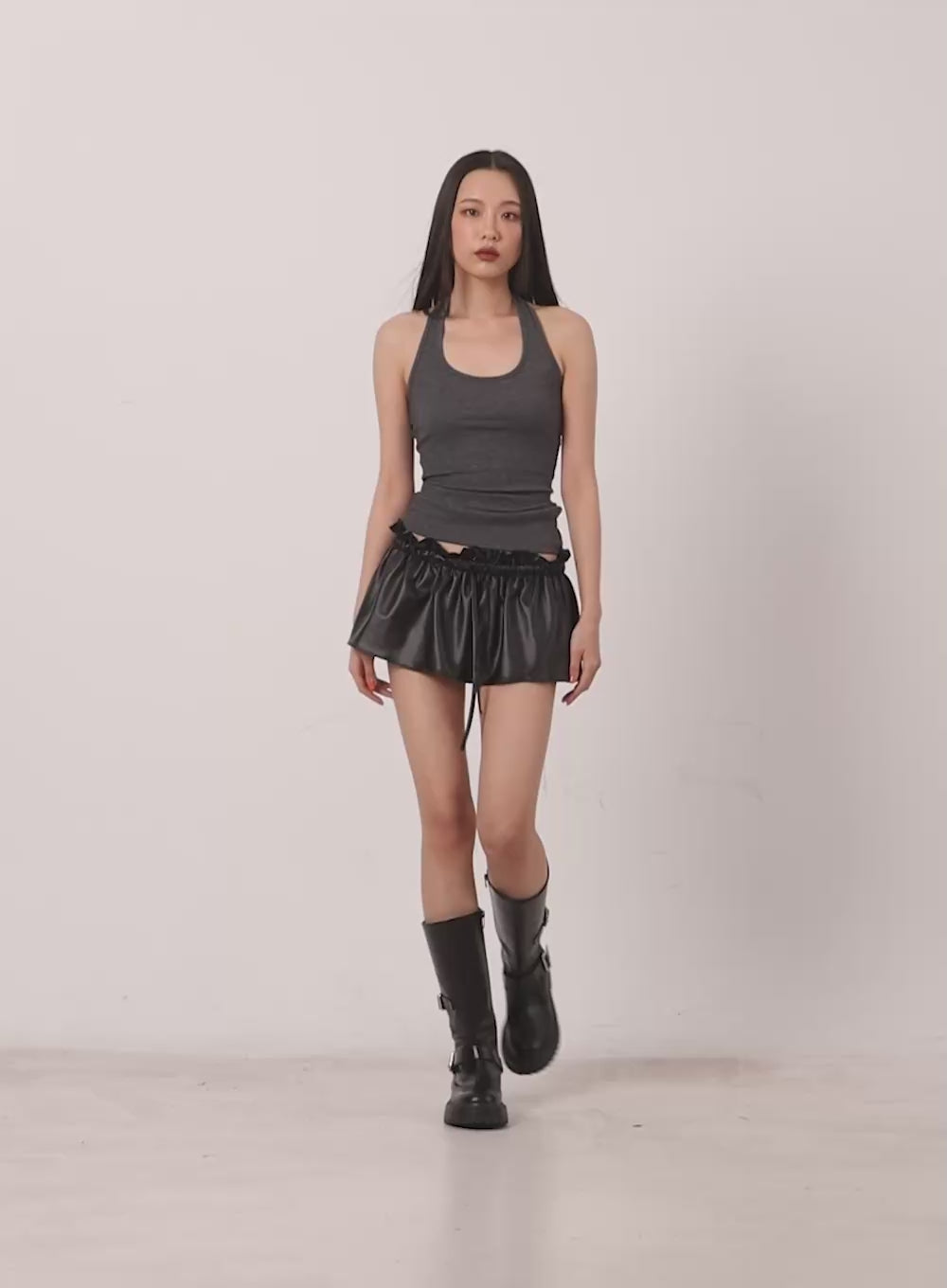 Faux Leather Shorts IA507