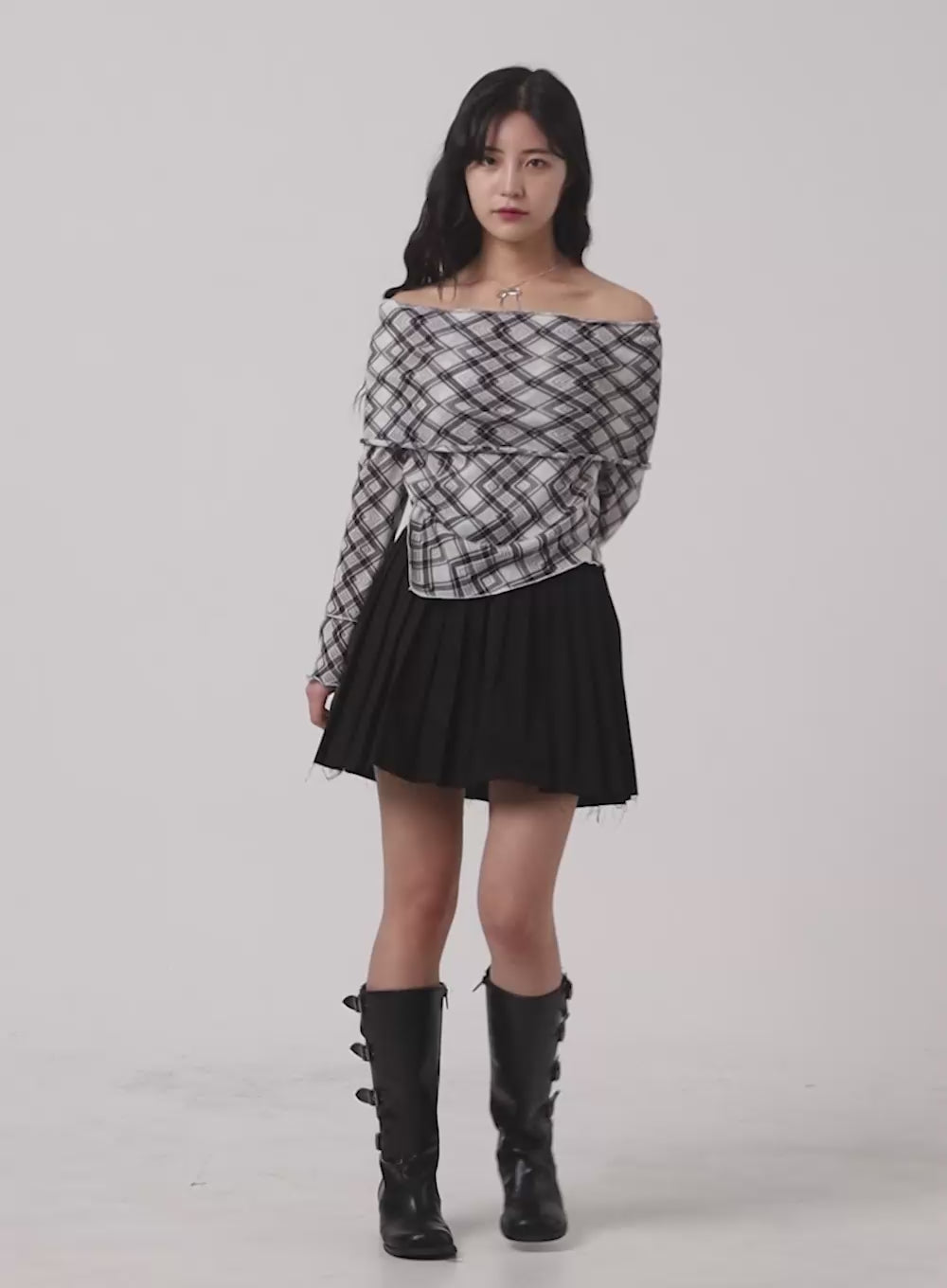 A-Line Pleated Mini Skirt OM422