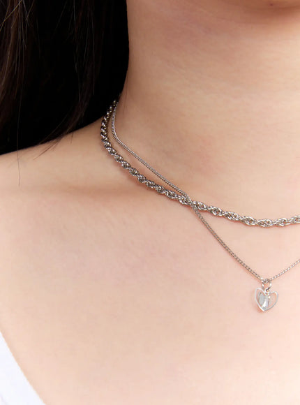 isopia-heart-necklace-iu527 / Silver