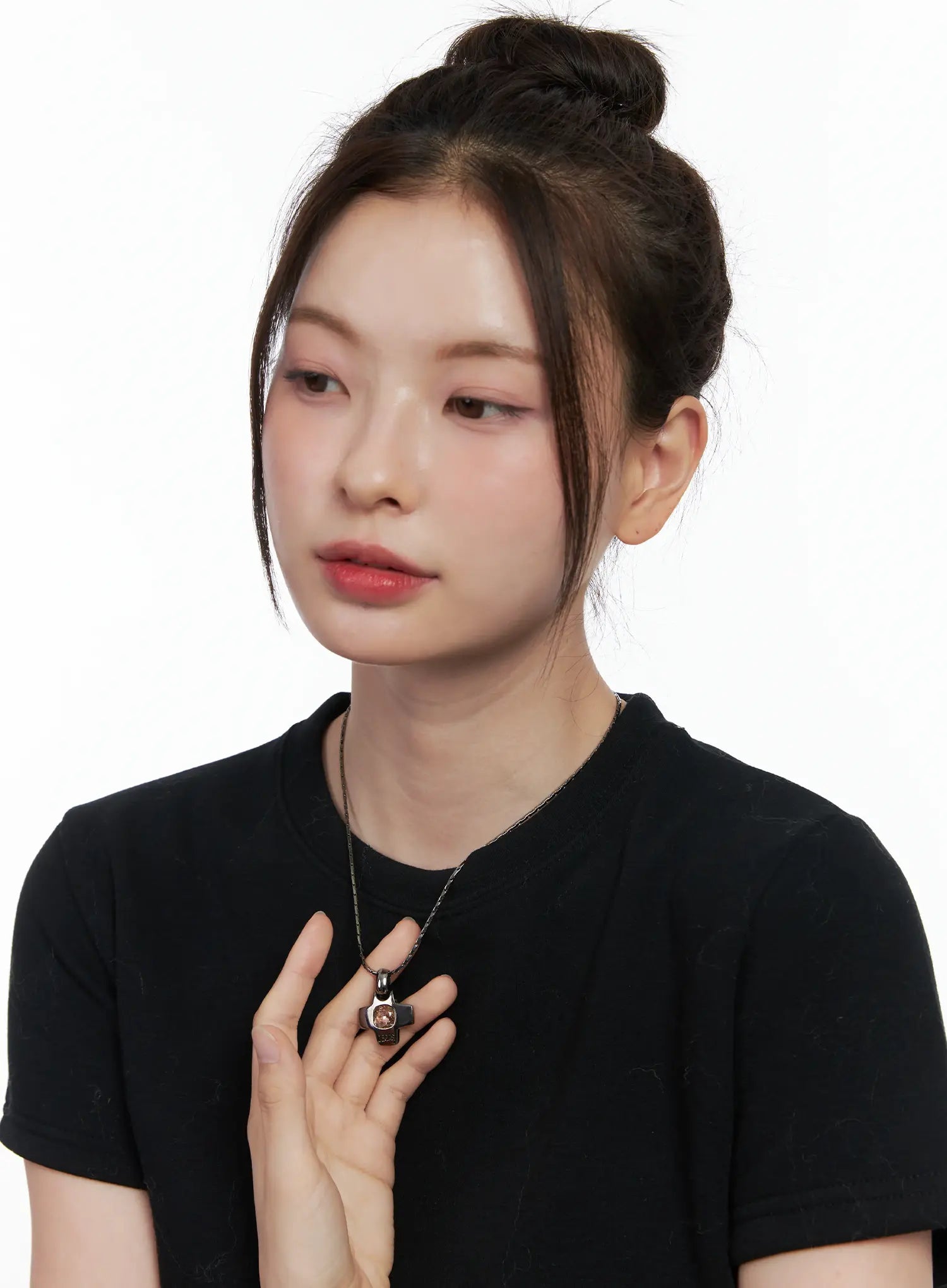 Cubic Cross Charm Necklace IN514