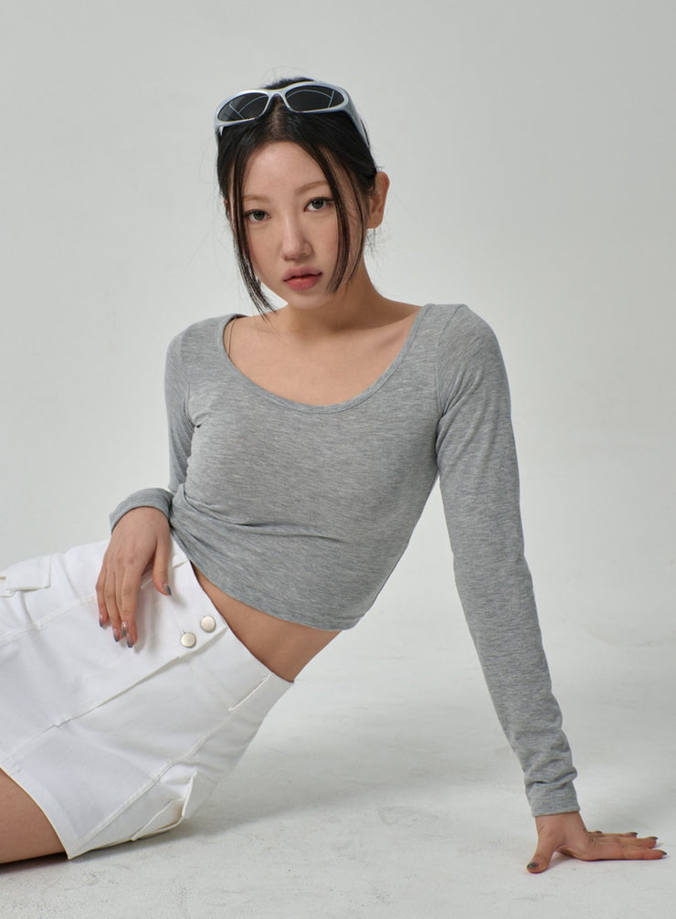 Cropped Scoop Neck Top IF315