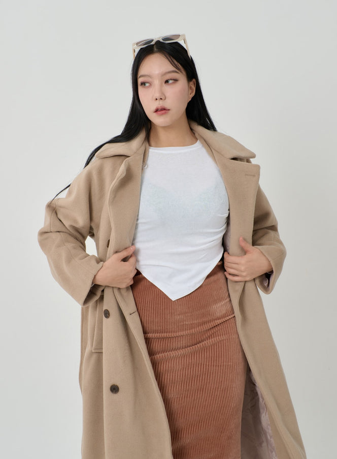 Waist Tie Oversized Button Coat ID23