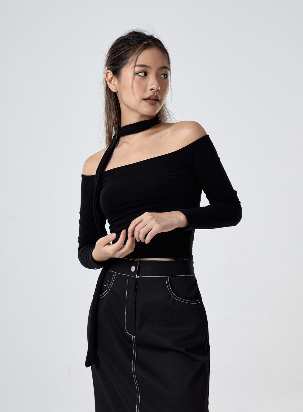 Muffler Off Shoulder Top Set CG24 - Lewkin