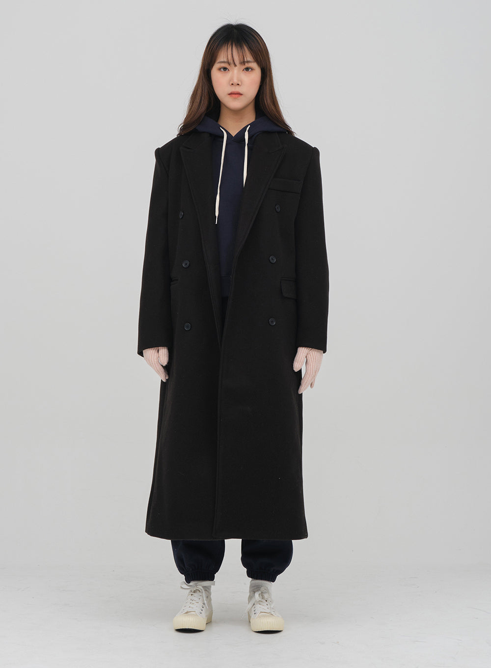 Double Button Maxi Wool Coat