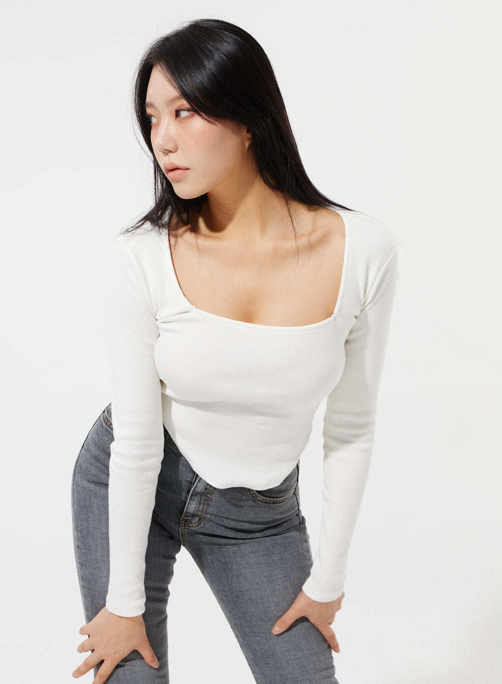 Square Neck Cropped Top IM307