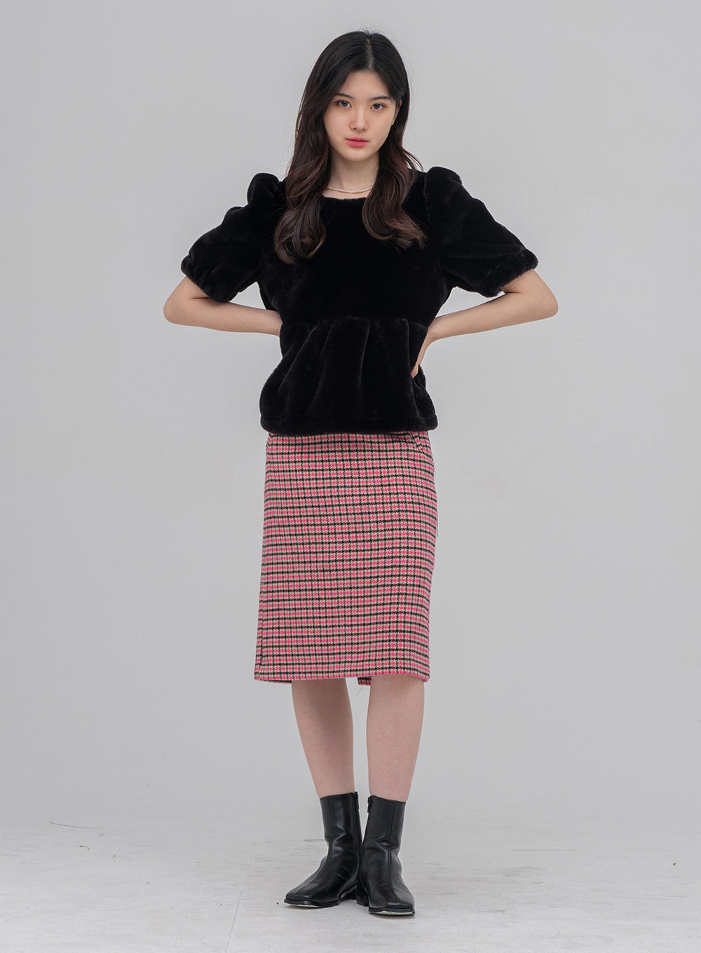 Mini Skirt In Houndstooth Pattern