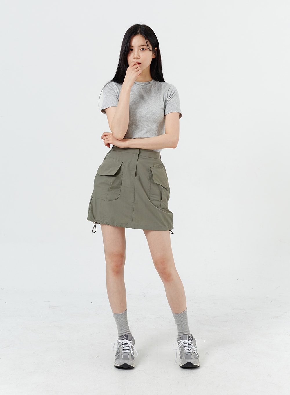 Drawstring Cargo Mini Skirt OM317