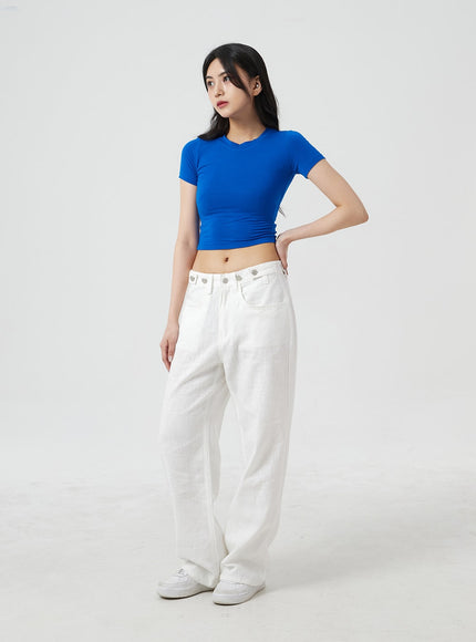 Slim Fit Crop Short Sleeve Tee BM304