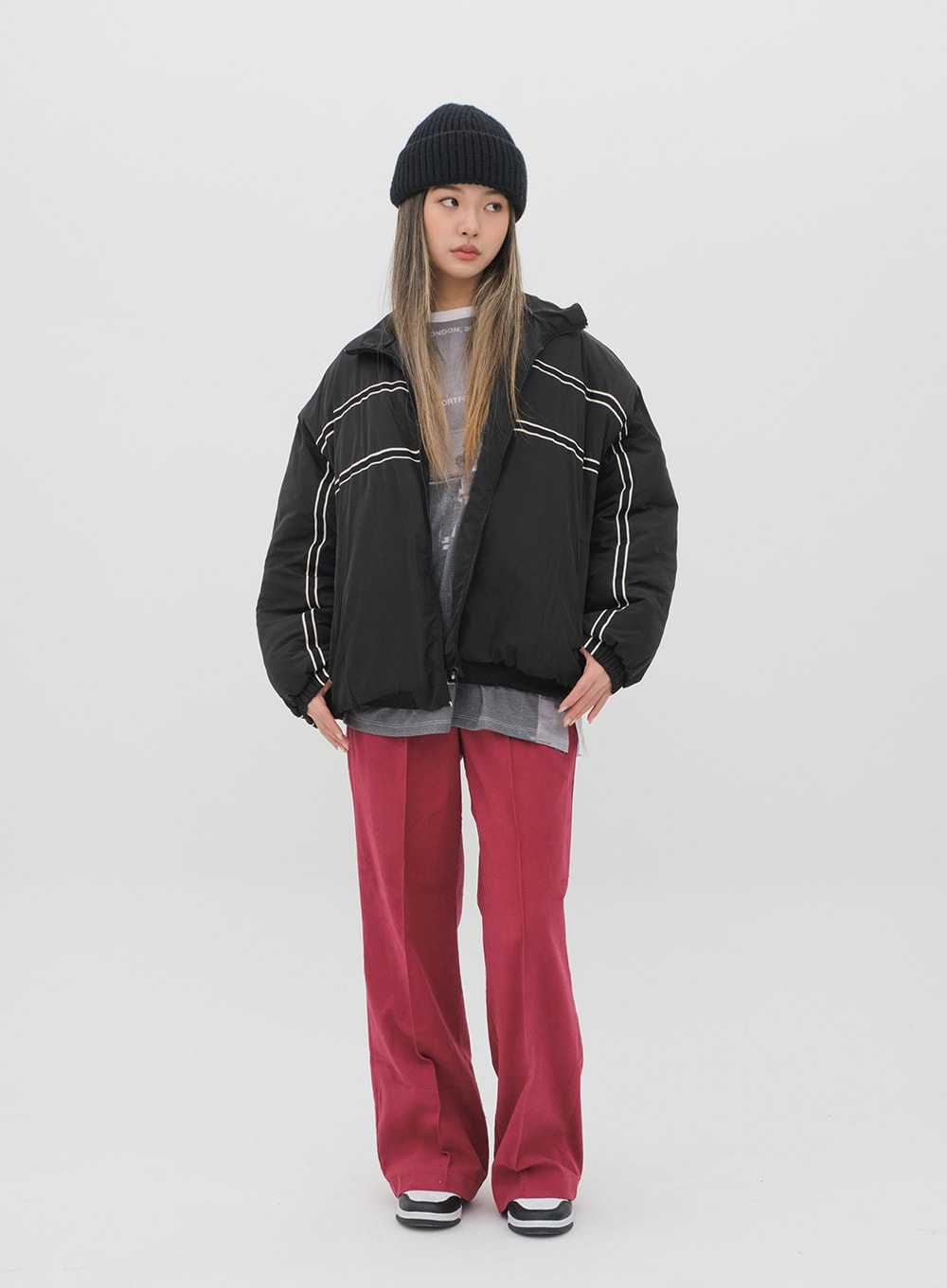 Puffer Jacket with Line Detail