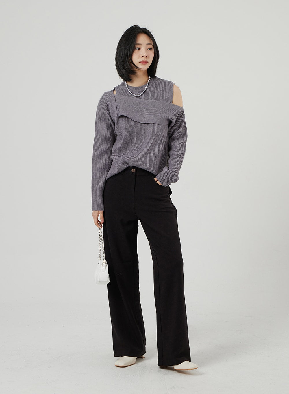 Cut Out Ribbed Sweater OF310