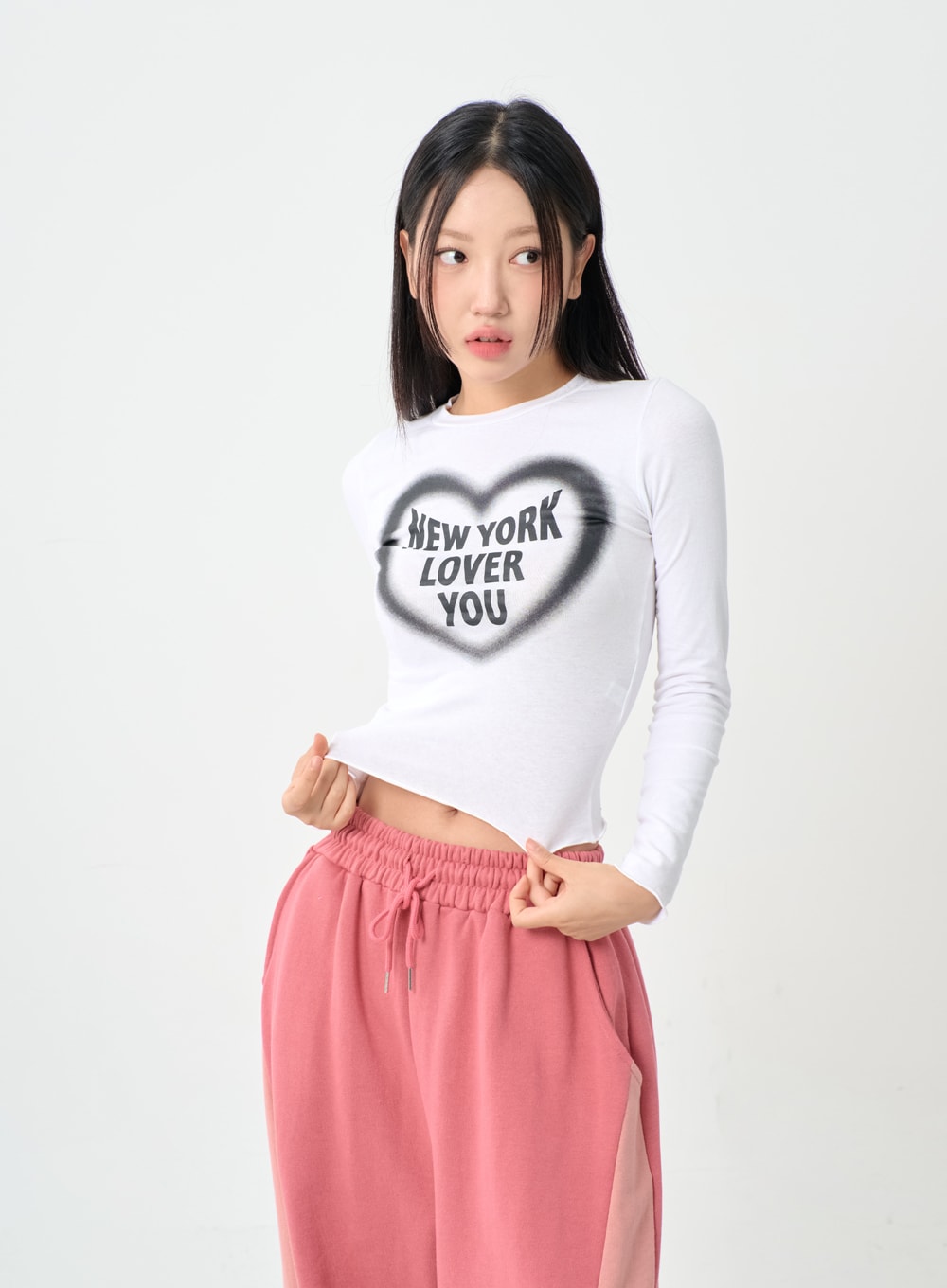 Wave New York Crop Long Sleeve T-Shirt IS06