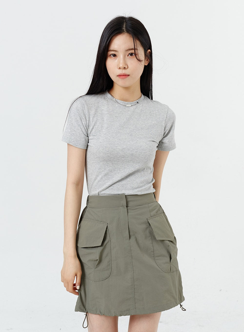 Drawstring Cargo Mini Skirt OM317