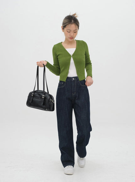 Wide Leg Dark Wash Jeans F3